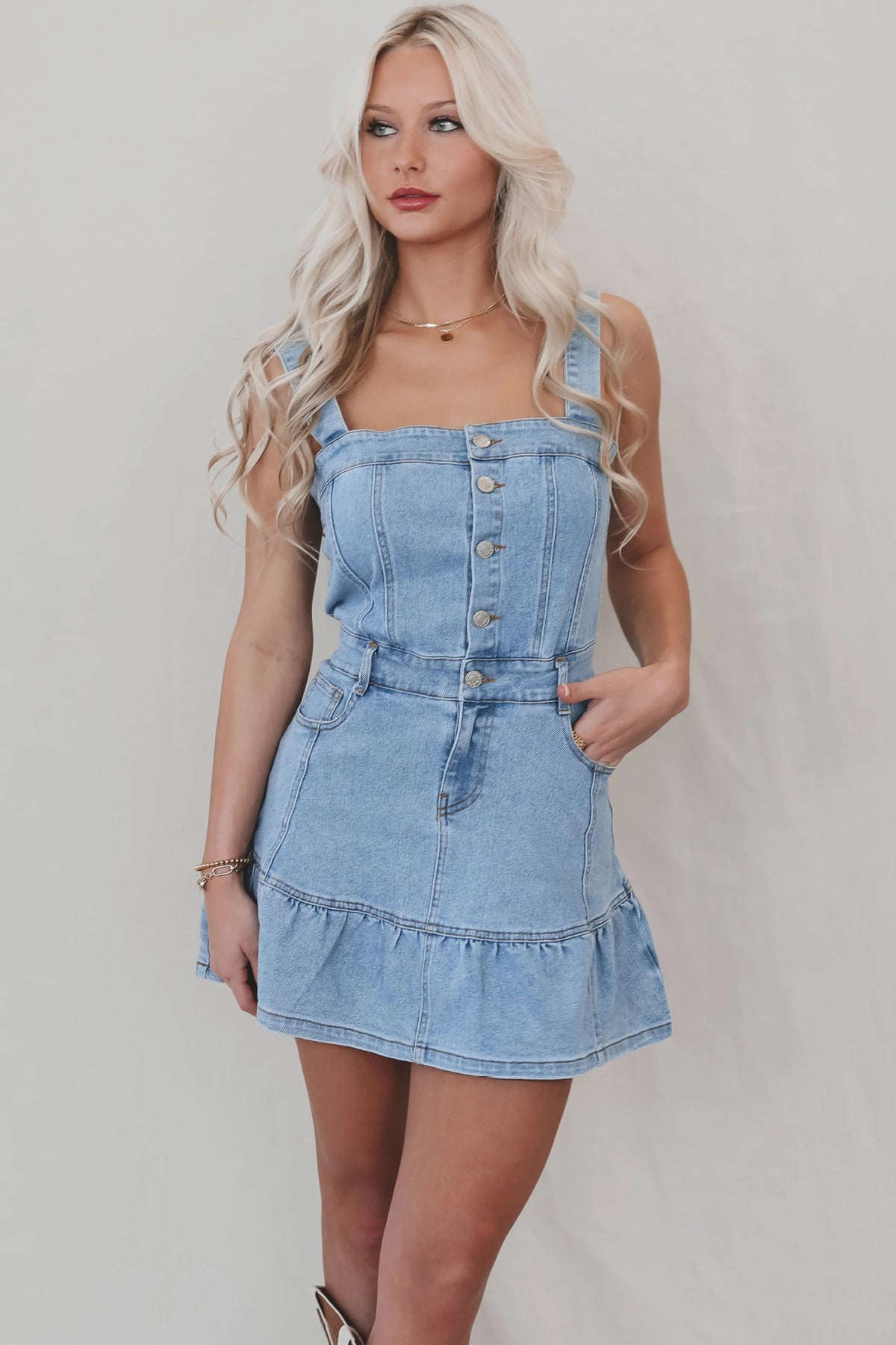 Vestido vaquero para mujer con tirantes de moda de primavera y verano para chicas calientes
