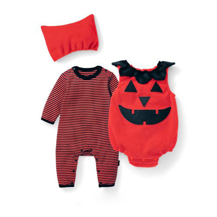 Kids Baby Girls Boys Autumn Winter Cartoon Pumpkin Romper