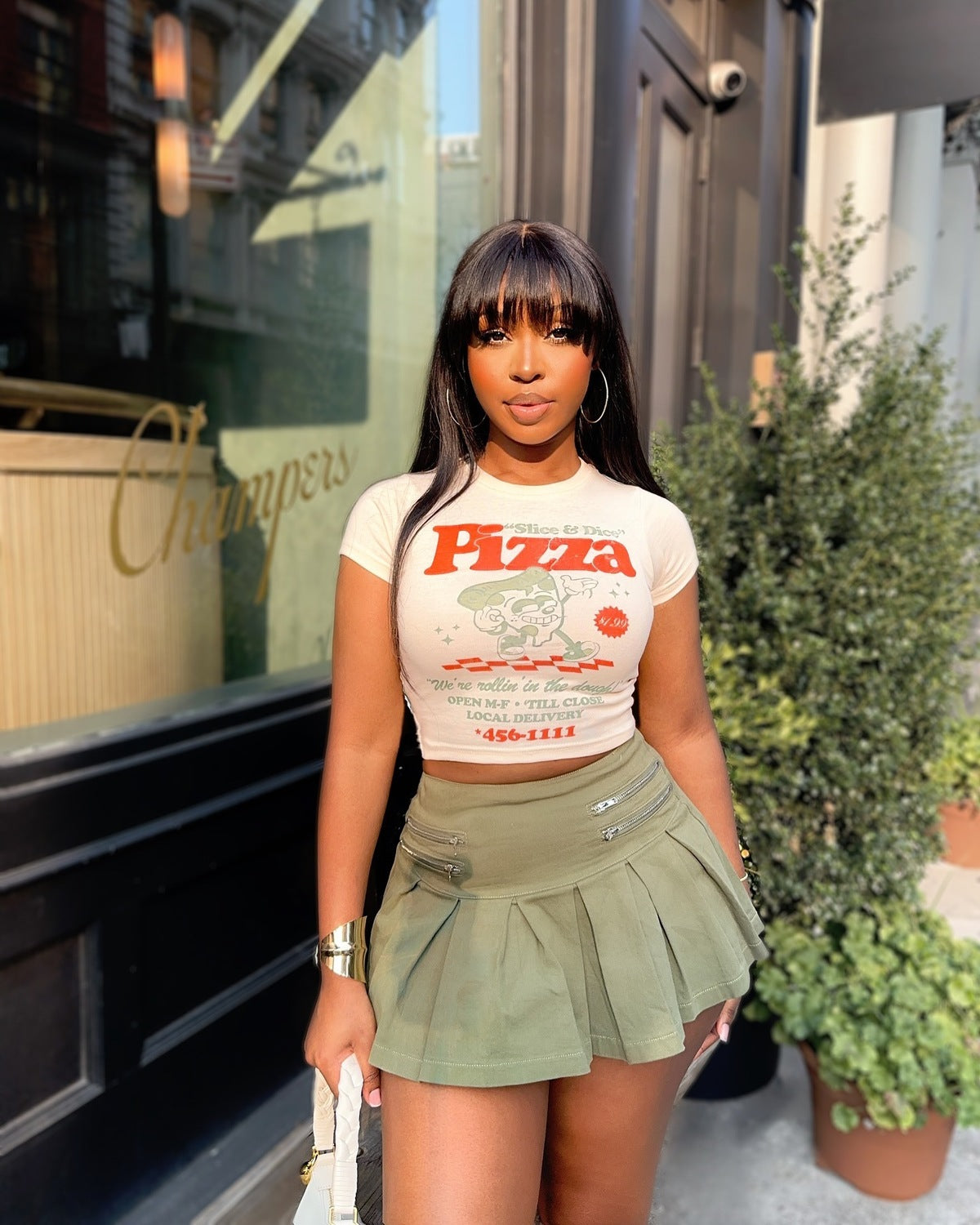 Fashion Women Vacation Zipper Pleated Mini Skirt