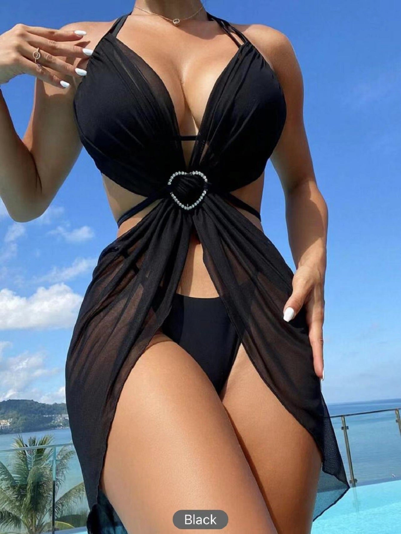 Conjunto de bikini sexy de tres piezas para mujer para vacaciones de verano