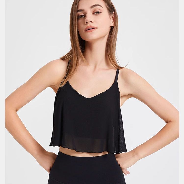 Women Fashion Solid Color Sleeveless Yoga Camisole