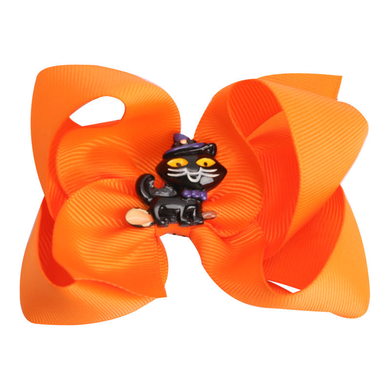 Accessoire pour cheveux d'Halloween pour enfants, épingle à cheveux fantôme en forme de tête de citrouille et de chat mignon