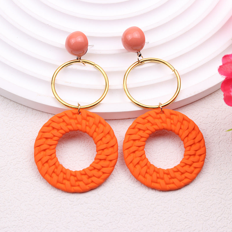 Bohemian Geometric Circular Acrylic Earrings