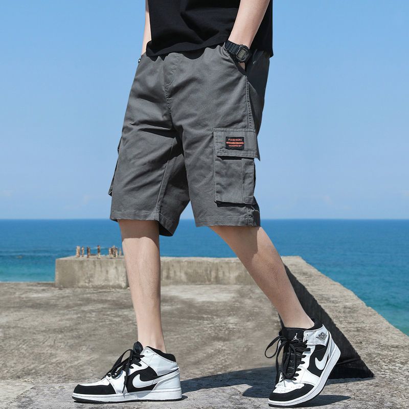 Pantalones cortos cargo casuales de algodón de verano para hombre: transpirables, ligeros y cómodos.