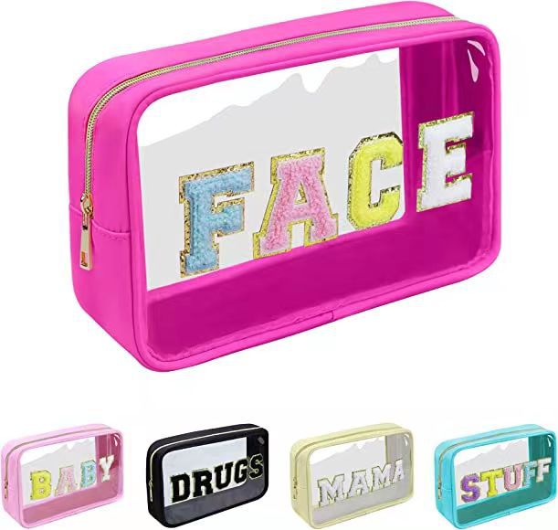 Bolsa de cosméticos con letras sencillas para mujer