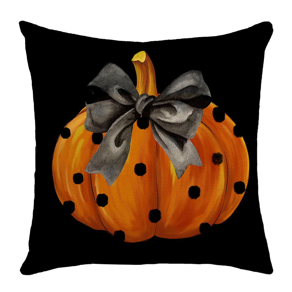 Halloween Cartoon Ghost Pumpkin Print Sofa Cushion Cover