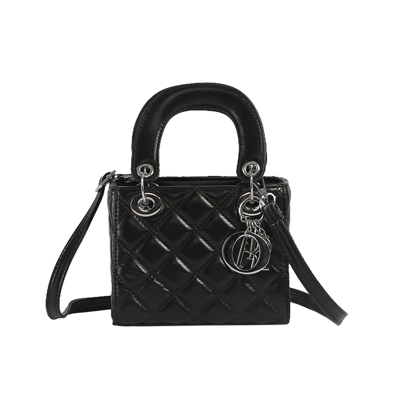 Bolso de hombro a cuadros de color liso de moda