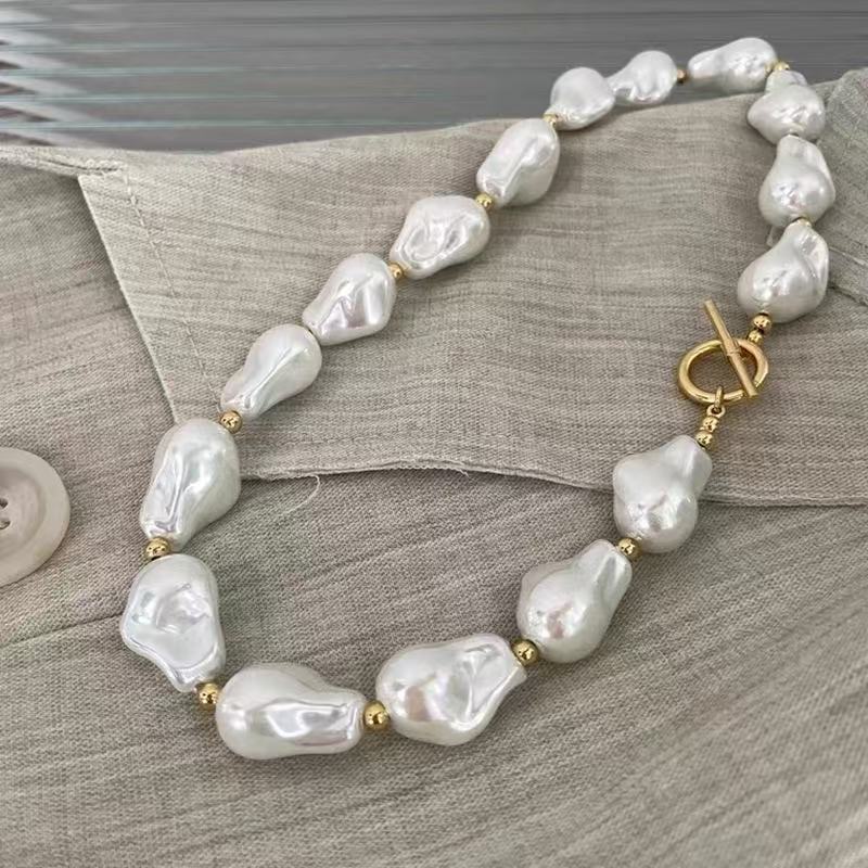 Collar elegante de perlas de imitación para mujer, accesorio de moda