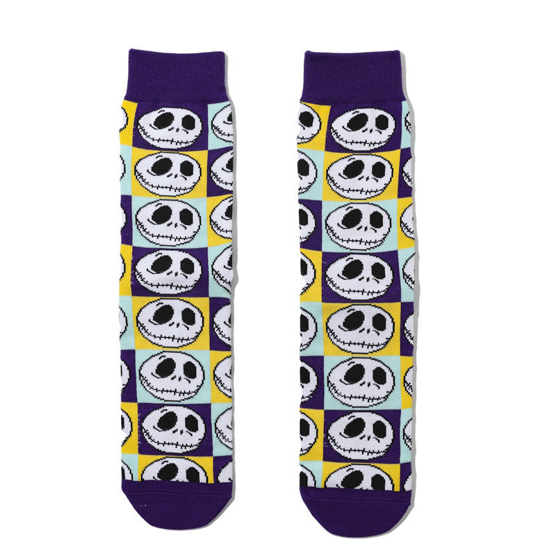 Calcetines unisex de moda con diseño de calaveras divertidas de Halloween