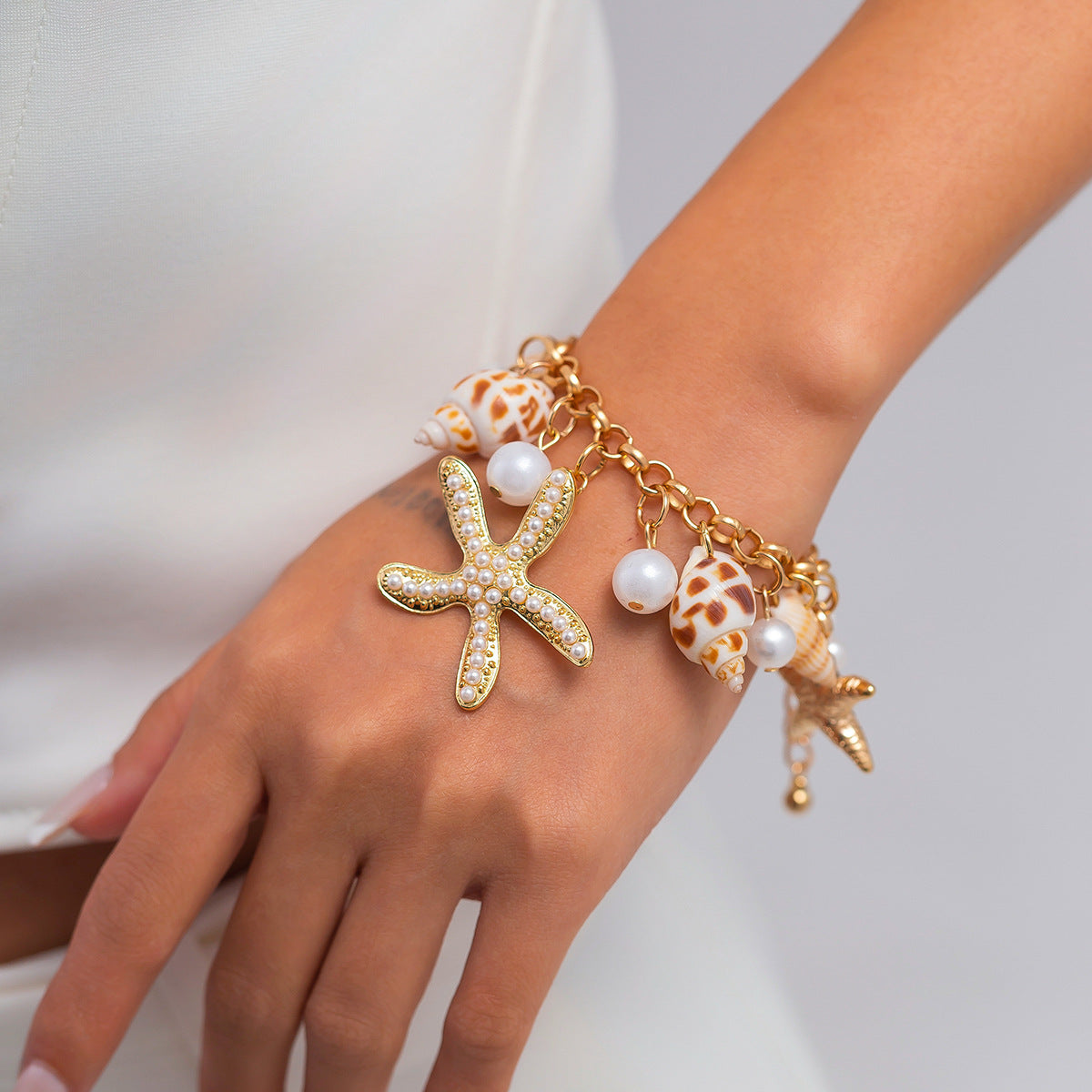 Ocean Wind Vacation Beach Starfish Shell Sea Bracelet