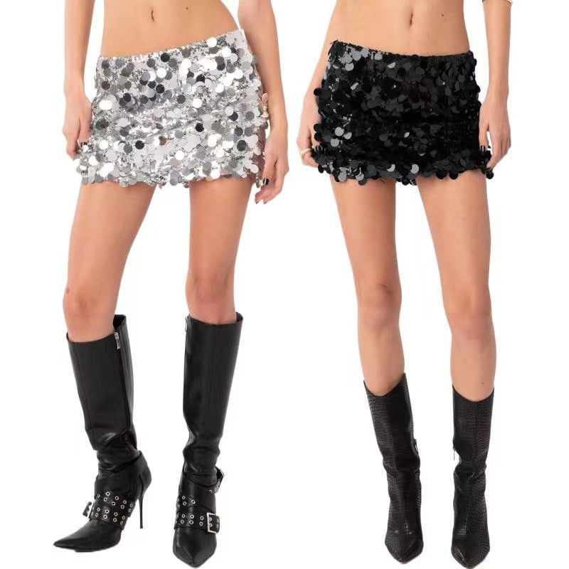 Women Fashion Sexy Irregular Sequins Skirt in Multiple Colors