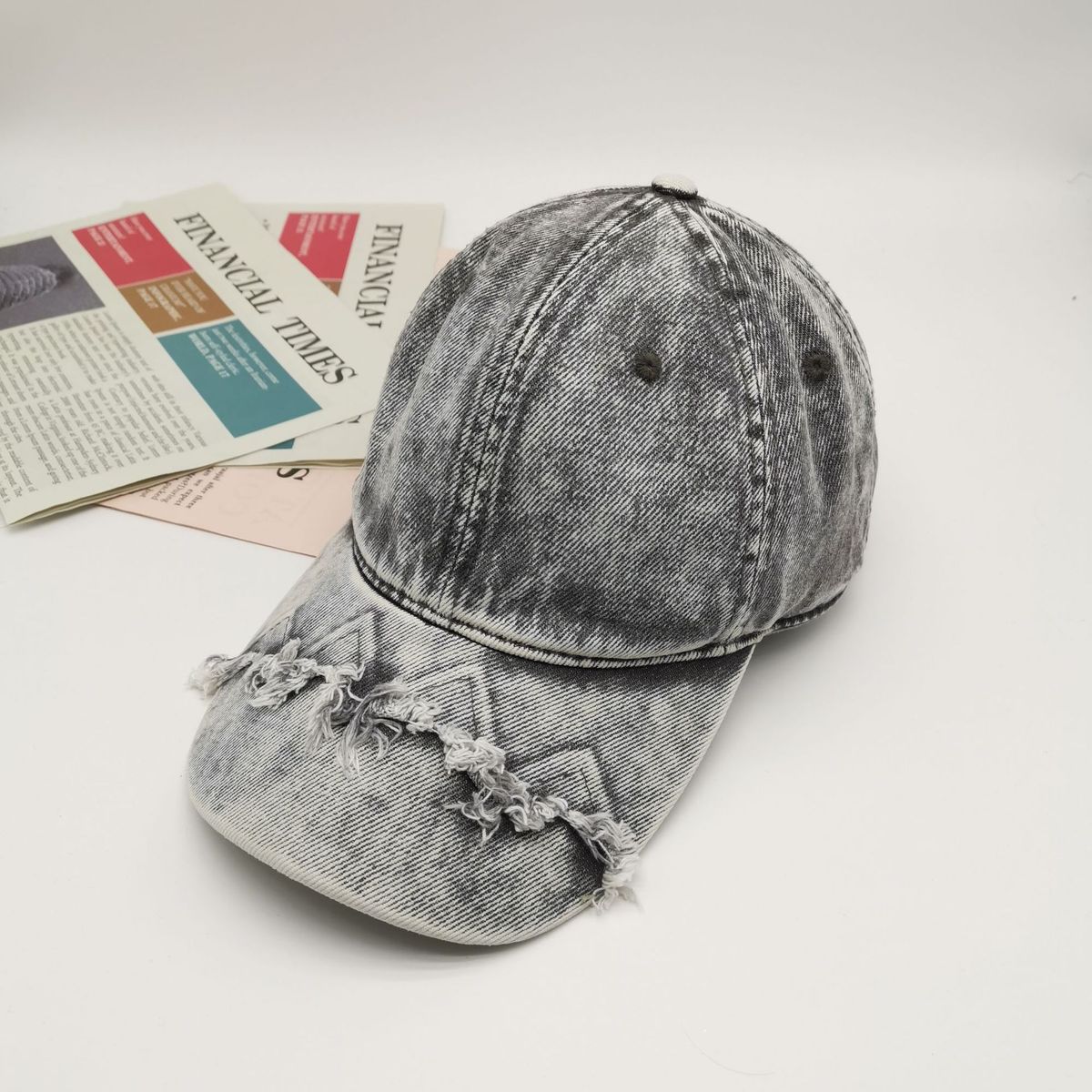 Gorra vaquera lavada, desgastada y retro sencilla