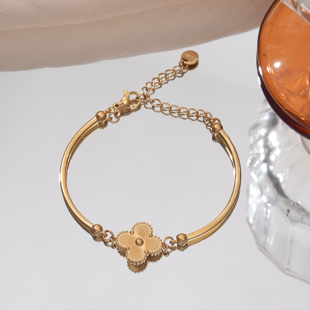 Fashion Four-Leaf Clover Bracelet Stainless Steel Jewelry