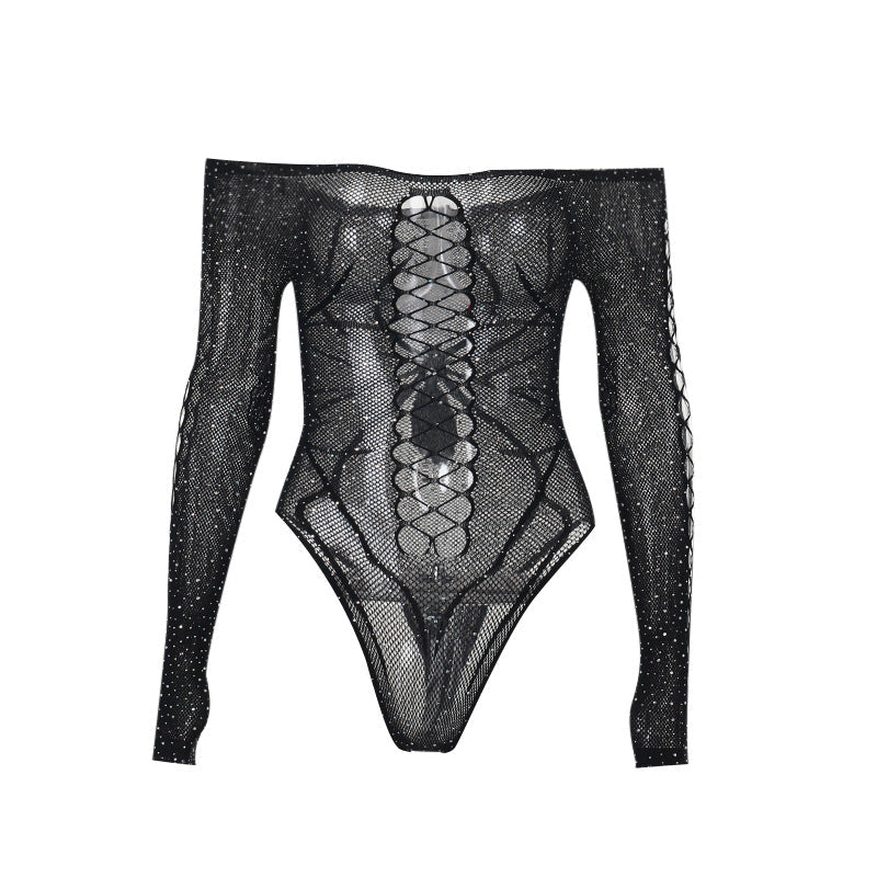Women Fashion Sexy Gothic Perspective Bodysuits