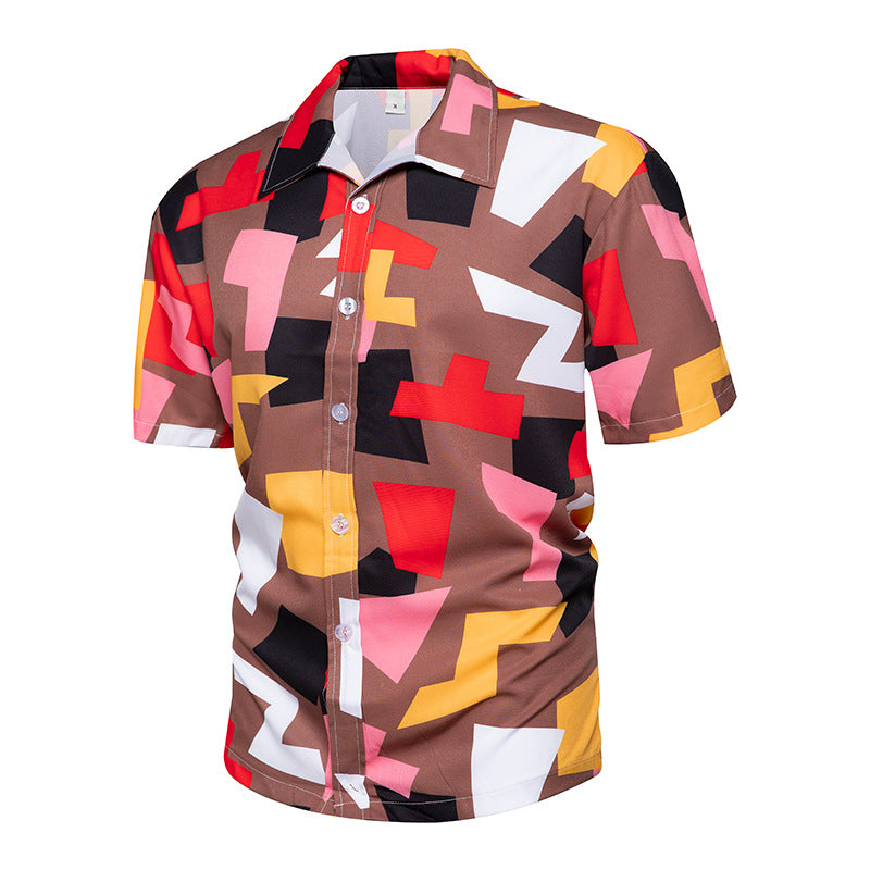 Men Casual Vacation Tiny Flower Print Shirt