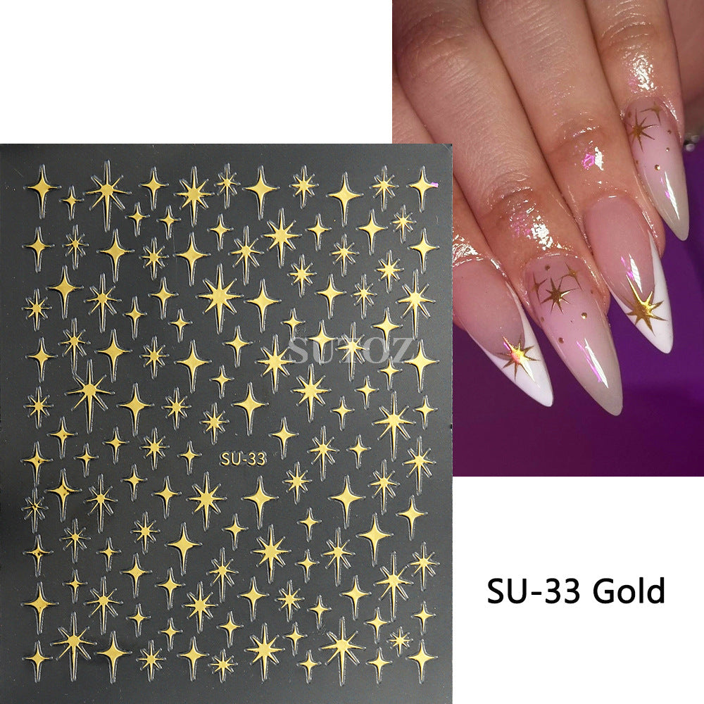 Autocollants pour nail art étoiles scintillantes