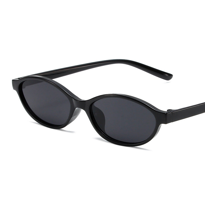 Gafas de sol retro con montura ovalada para mujer, estilo literario antiguo, PC