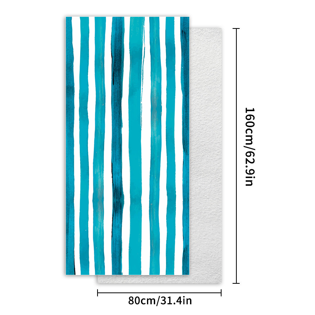 Toalla de playa de microfibra con estampado de rayas informal de moda