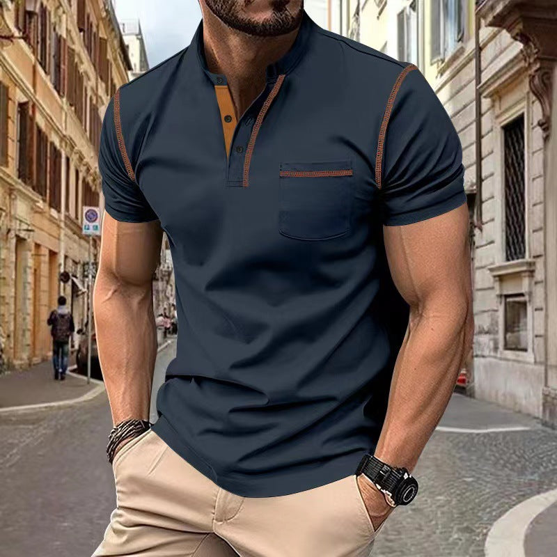Camiseta informal de manga corta de secado rápido para hombre en poliéster