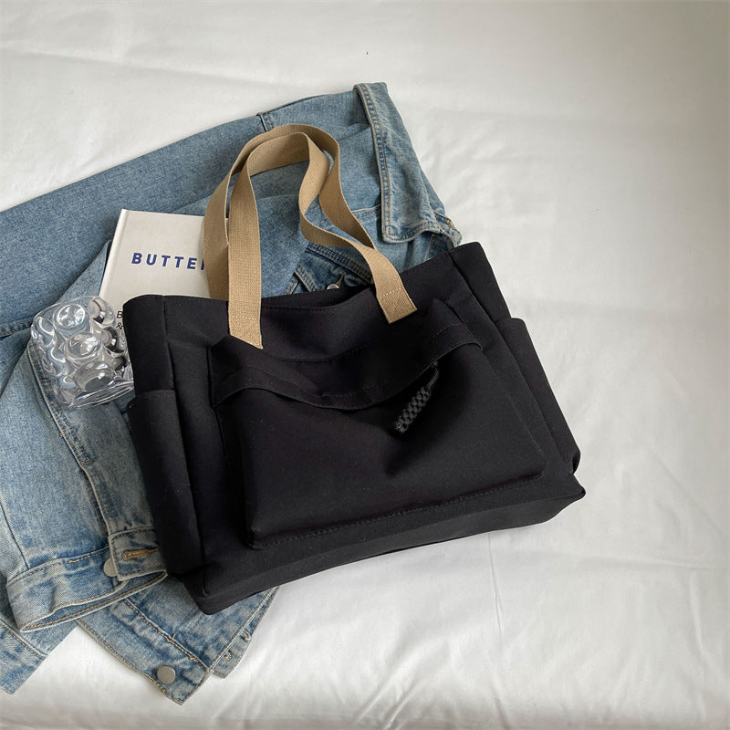 Women Casual Solid Color Large Capacity Tote Bag