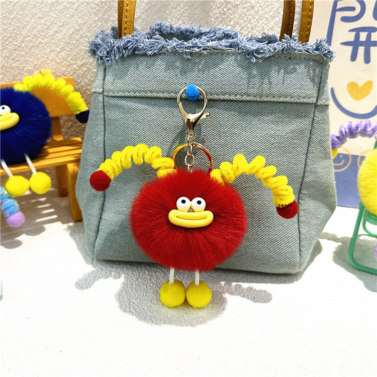 Llavero de peluche con forma de bolso de dibujos animados