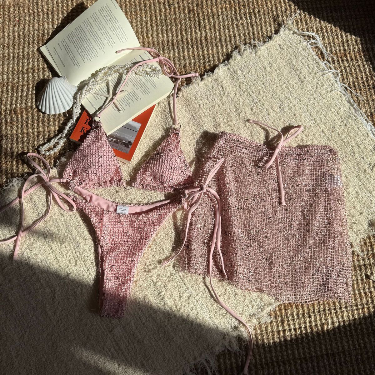 Women Sexy Bikini And Mesh Cover-Ups Set