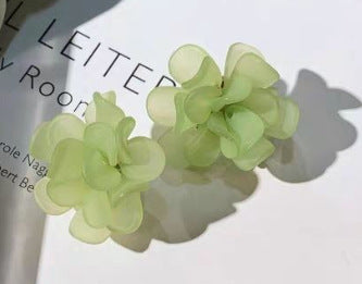 Women Fashion Elegant Solid Color Floral Earrings