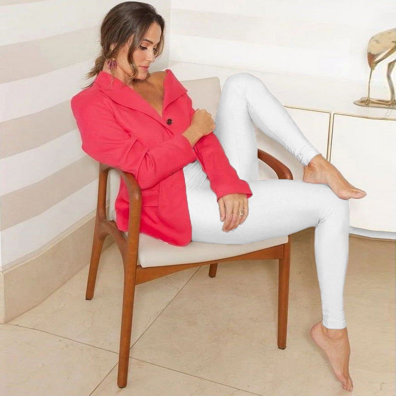 Leggings ajustados de color sólido sexys de moda para mujer