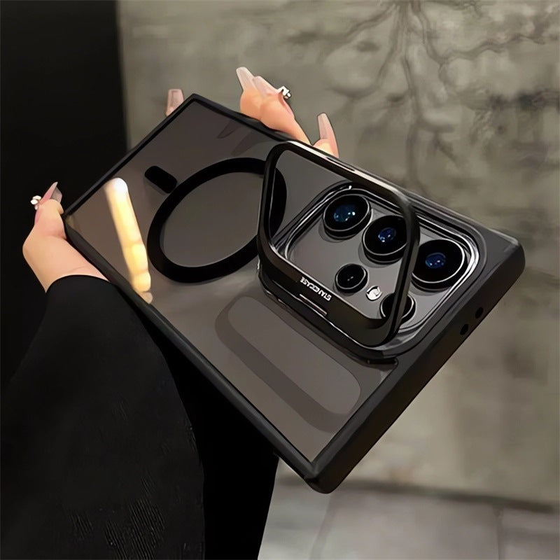 Magnetic Acrylic Phone Case with Metal Lens Bracket for Samsung