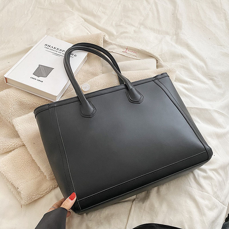 Sac fourre-tout décontracté de grande capacité pour femme, couleur unie