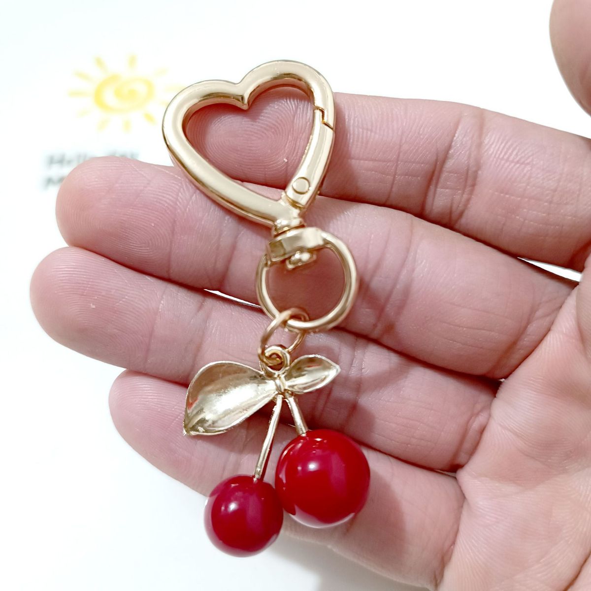 Personalized Creative Cherry Heart-Shaped Key Chain
