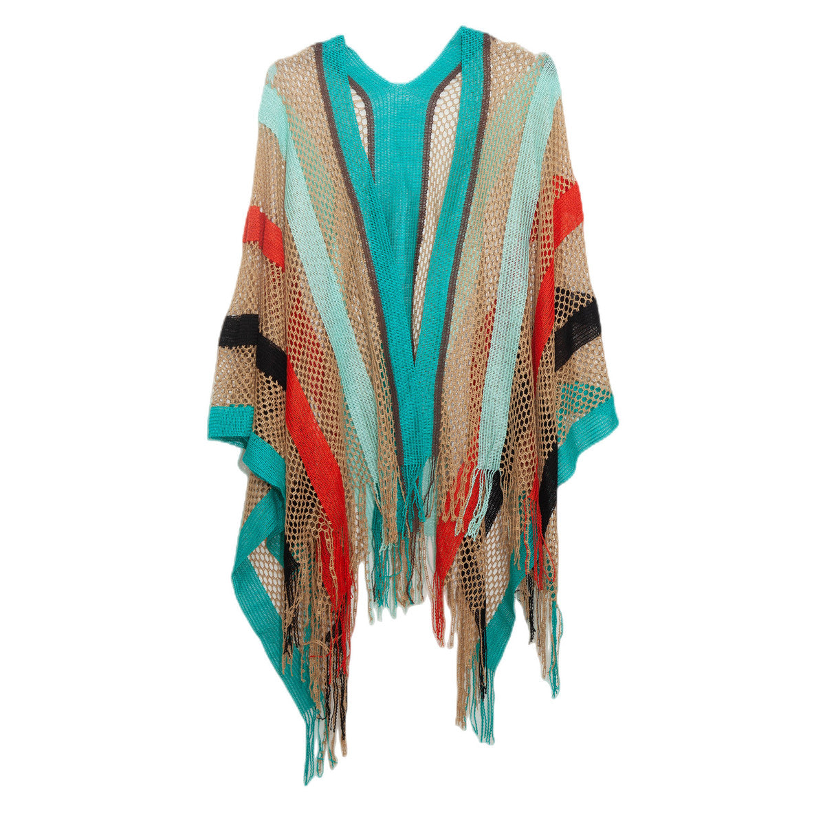 Women's Fashion Stripe Hollow Tassel Cover-Ups