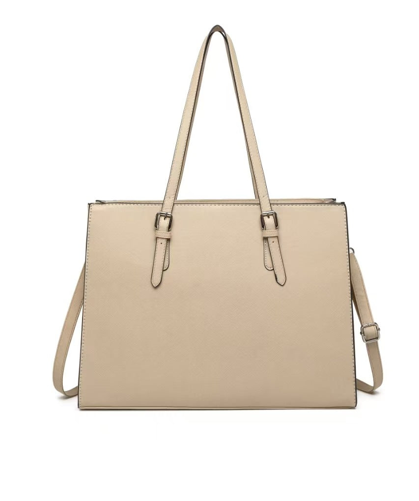 Women Large Capacity Laptop Tote Bag in PU Material