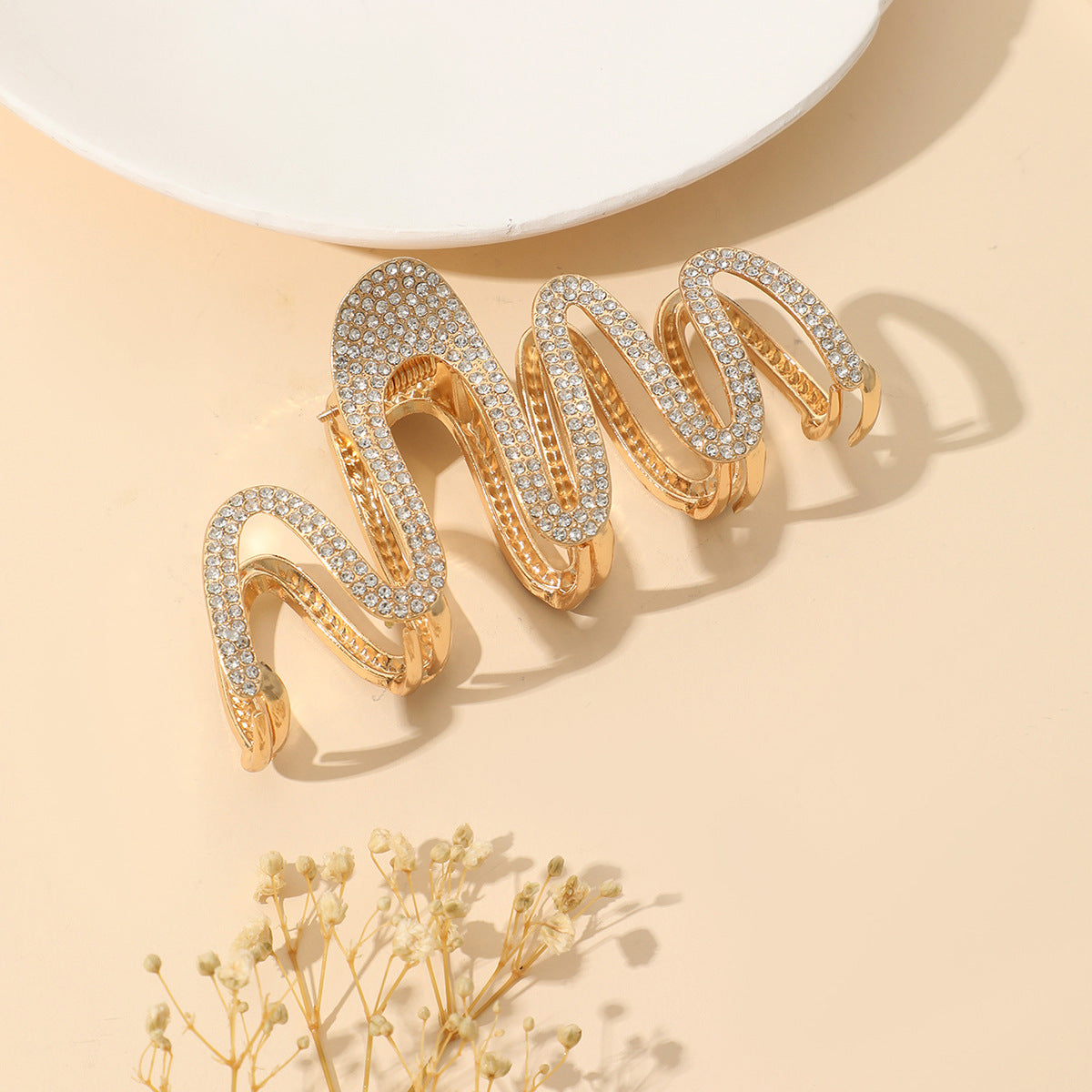 Fashion Rhinestone Wave Hair Claw