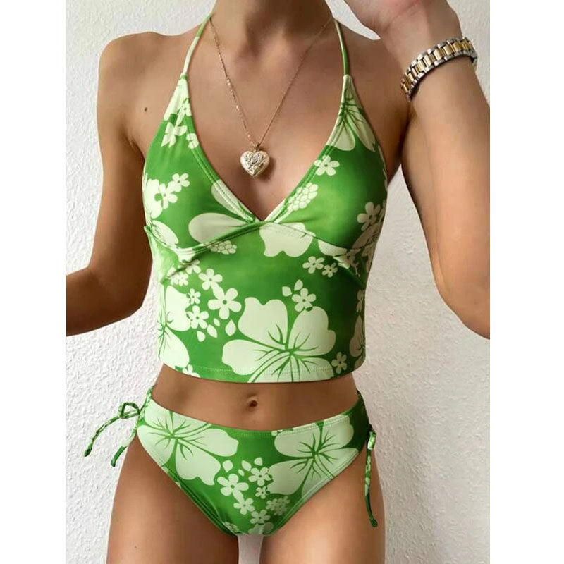 Bikini sexy con estampado floral para mujer para vacaciones de verano