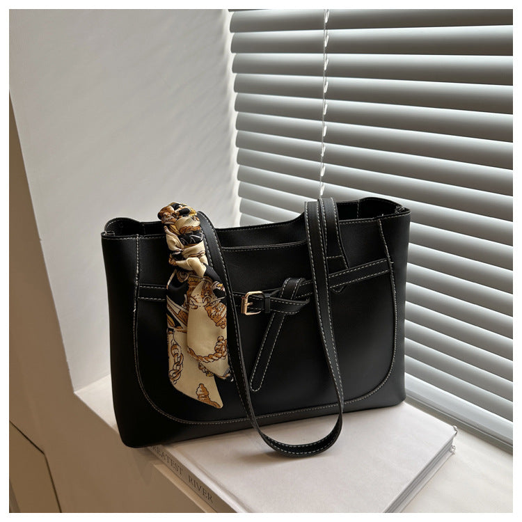 Sac fourre-tout décontracté en PU de grande capacité pour femme, couleur unie