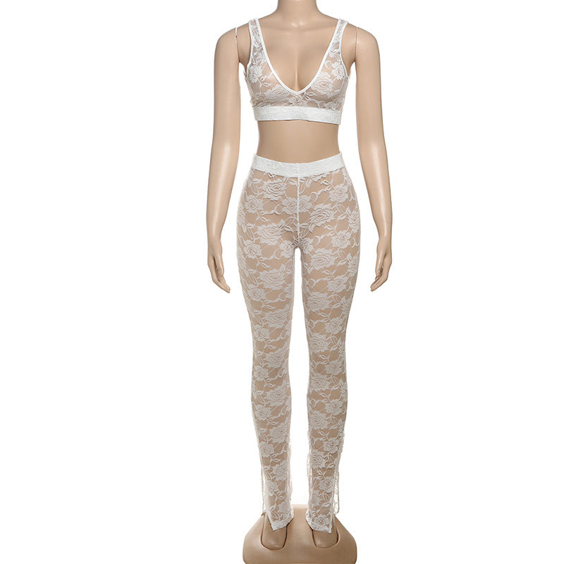 Ensemble débardeur sexy en dentelle pour femme