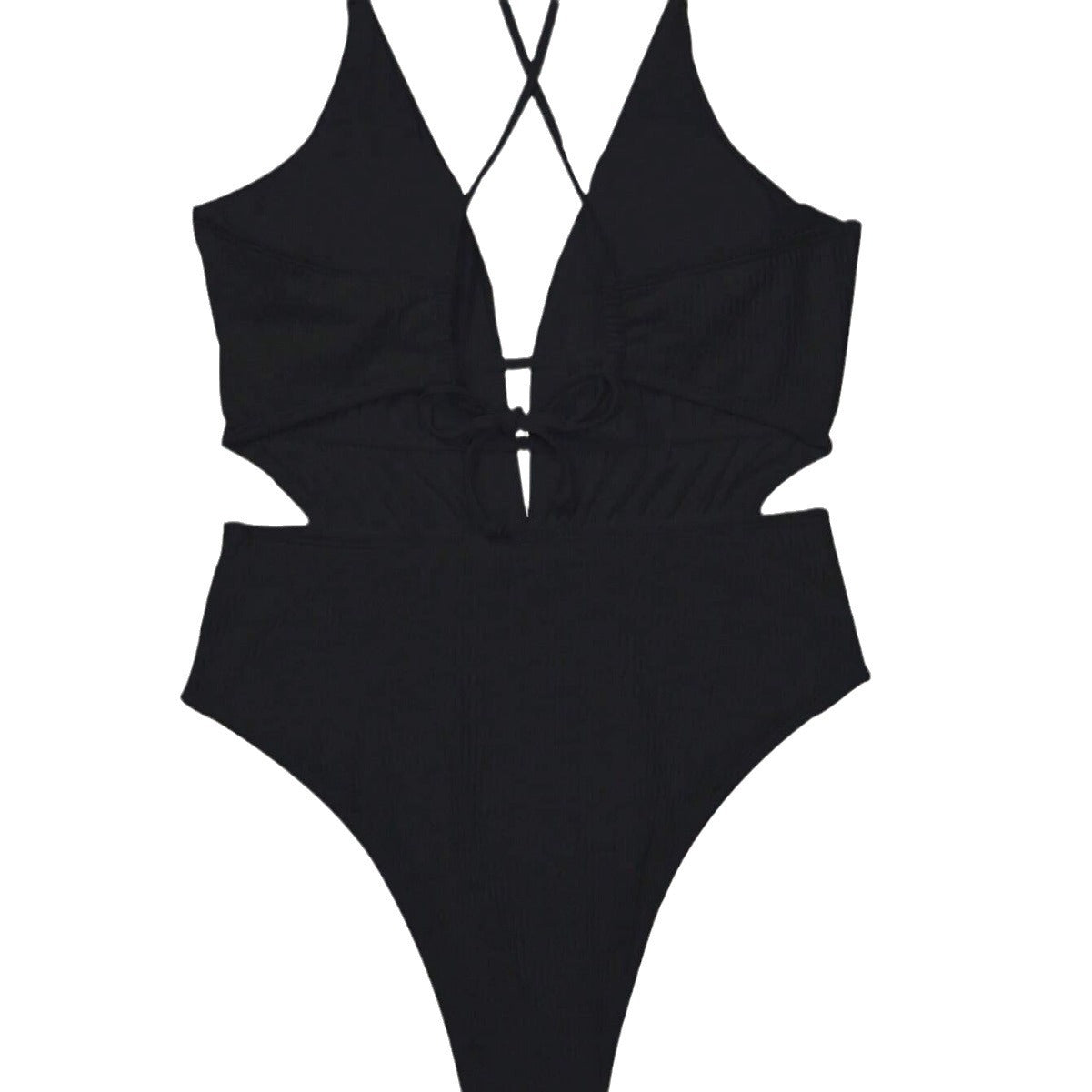 Summer Vacation Women One-Piece Deep V-Neck Swimsuit