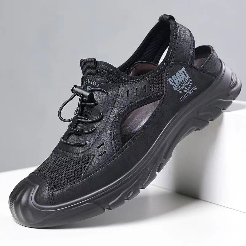 Sandales plates à enfiler pour homme - Chaussures polyvalentes en coton