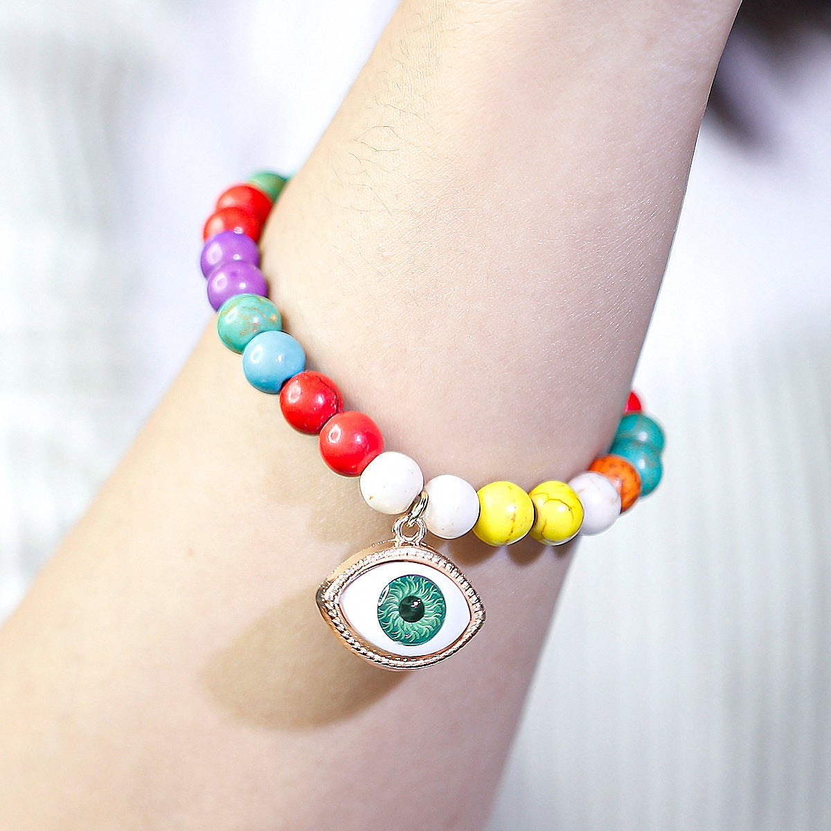 Pulsera Bohemia Multicolor Turquesa Ojo del Diablo para Mujer