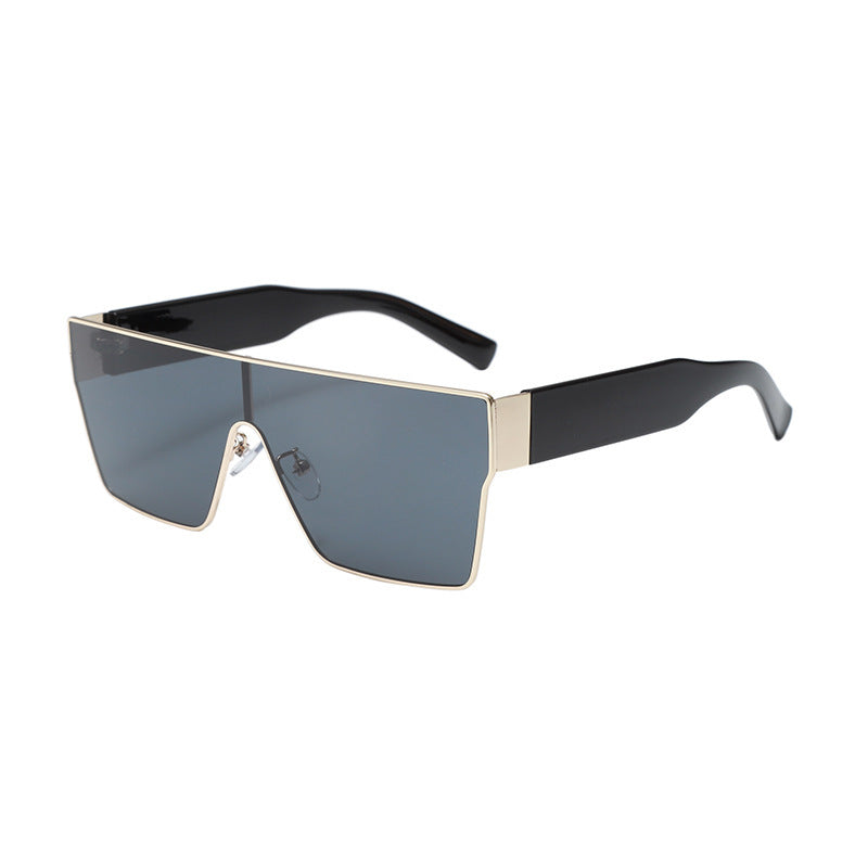 Lunettes de soleil carrées en métal résistantes aux UV avec style polygone