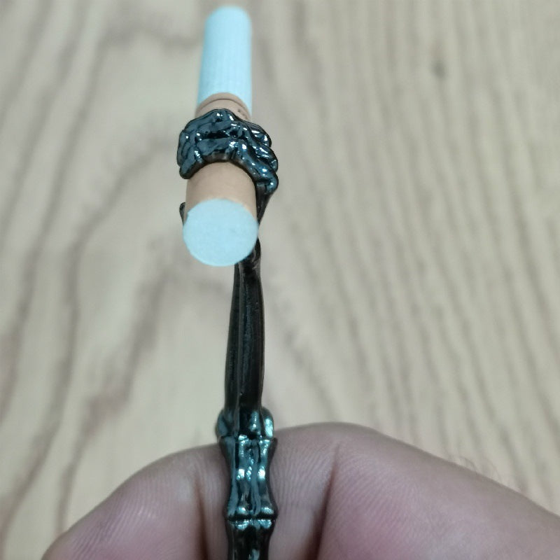 Soporte para anillo de fumar con forma de hueso de mano de esqueleto de Halloween