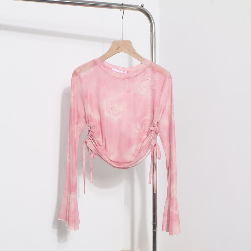 Women Fashion Summer Vacation Tie Dye Blouse