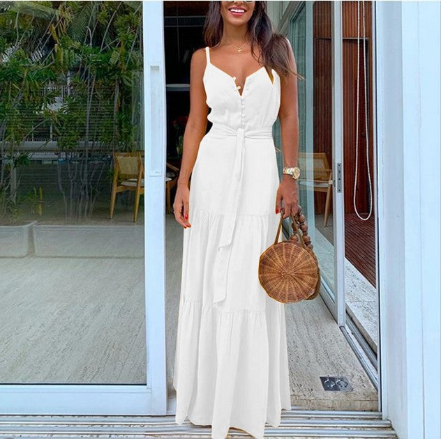 Robe nuisette de couleur unie pour les vacances d'été