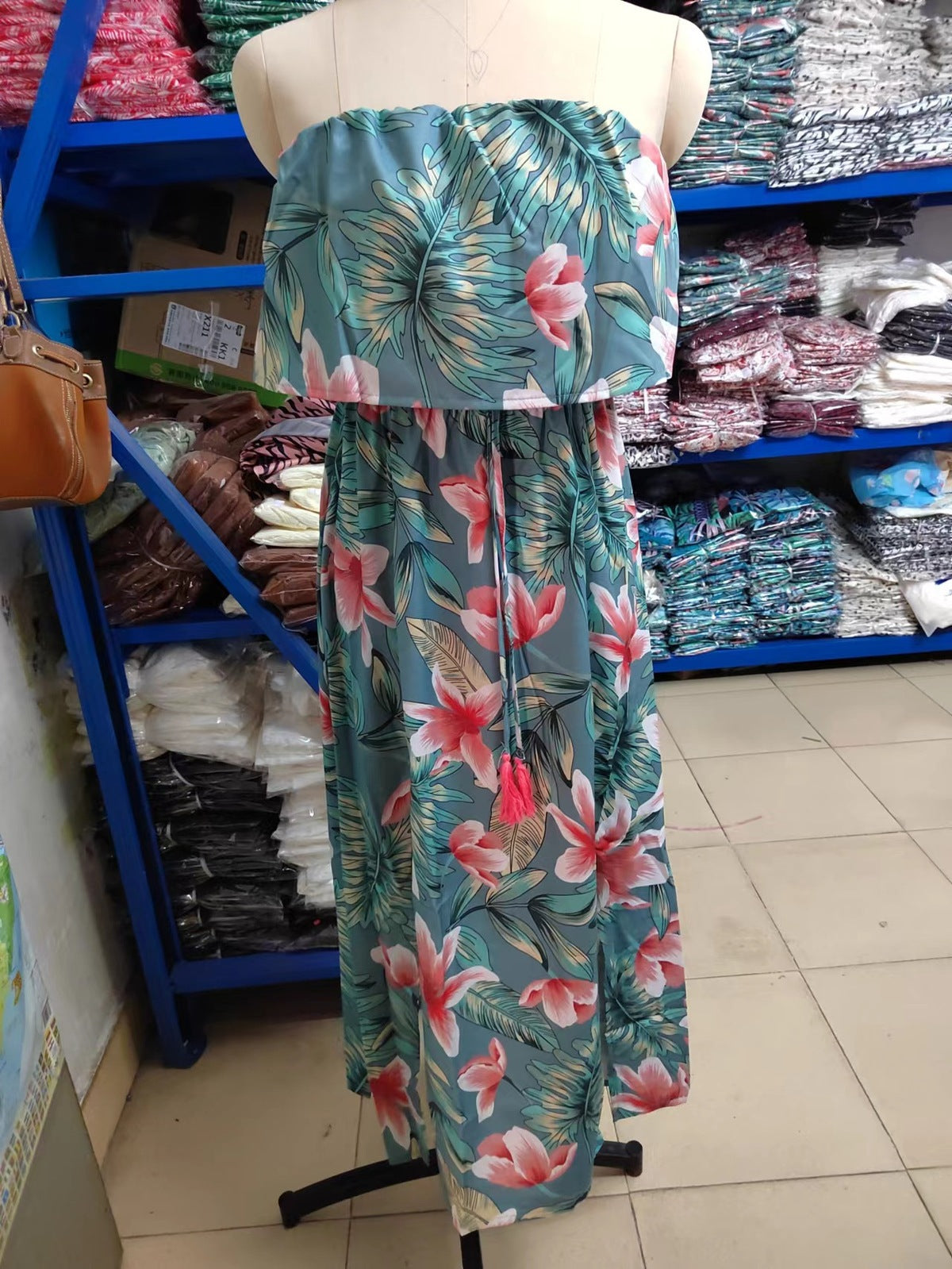 Women Summer Vacation Rainforest Floral Maxi Dress