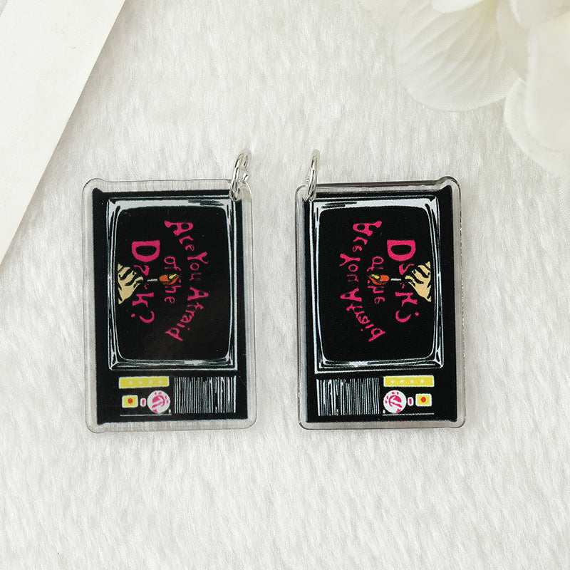 Pendientes de calavera acrílica de doble cara para mujer, de Halloween