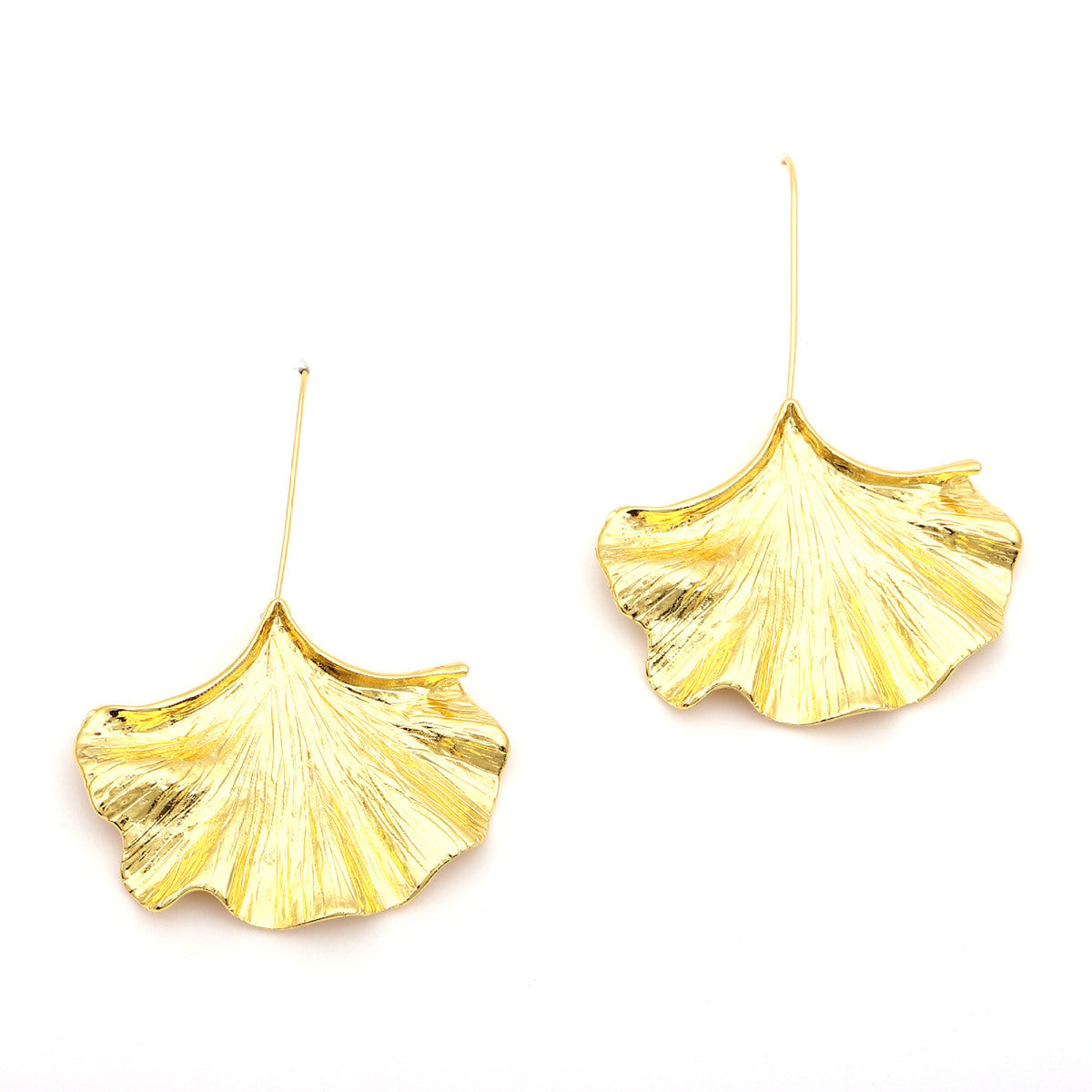Women Fashion Creative Exaggerated Ginkgo Leaf Earrings