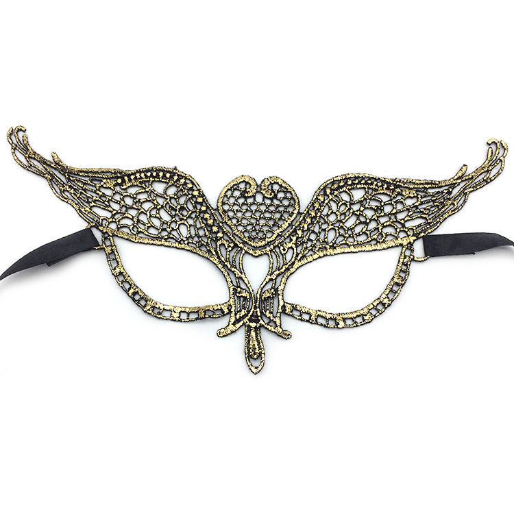 Women Simple Hollow Lace Half Face Mask for Halloween