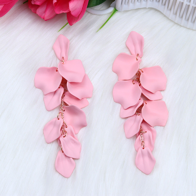 Bohemian Style Personalized Tassel Petal Earrings