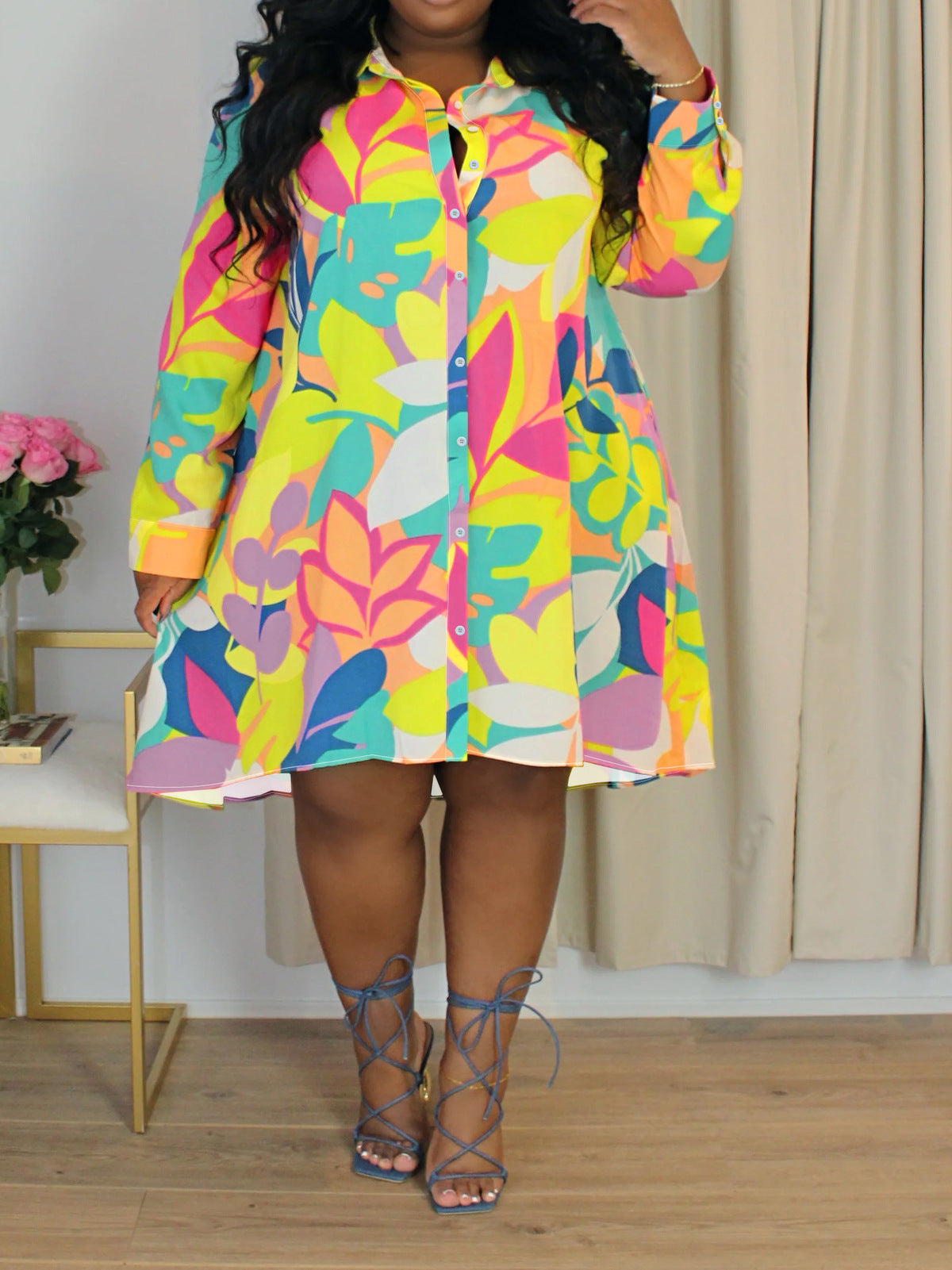Robe ample à imprimé floral pour femme